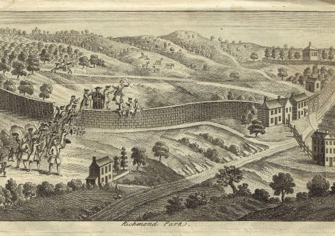 Incursion into Richmond Park. From 1751 book Courtesy of The Hearsum Collection