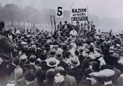 H1070 – Sylvia Pankhurst at demo. 1935. ACME Newspictures